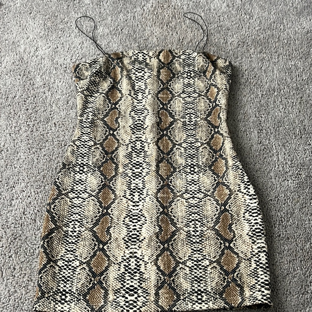 Snake print mini dress